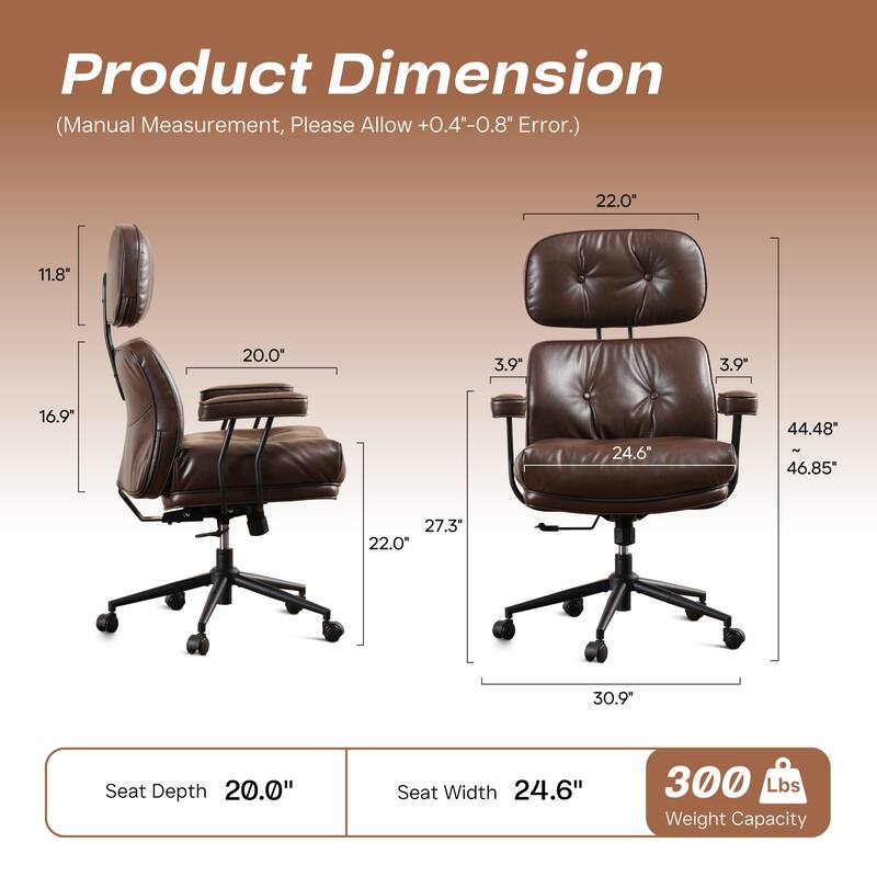 HOOOWOOO Ergonomic High Back Office Chair Adjustable Swivel Task Chair