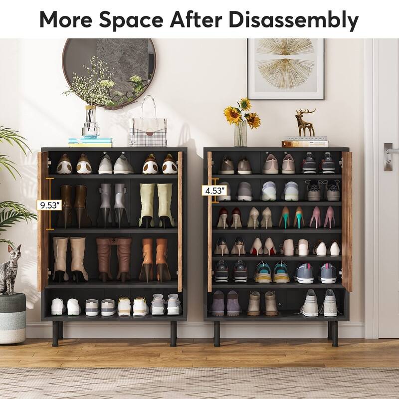 6-Tier Modern Shoe Storage Cabinet - 13.77"D x 28.74"W x 43.31"H