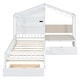preview thumbnail 20 of 30, Multifunctional Twin Size House Bed with Upholstered Sofa, Charging Station, Wireless Charging, Shelves, Drawers and Light Strip