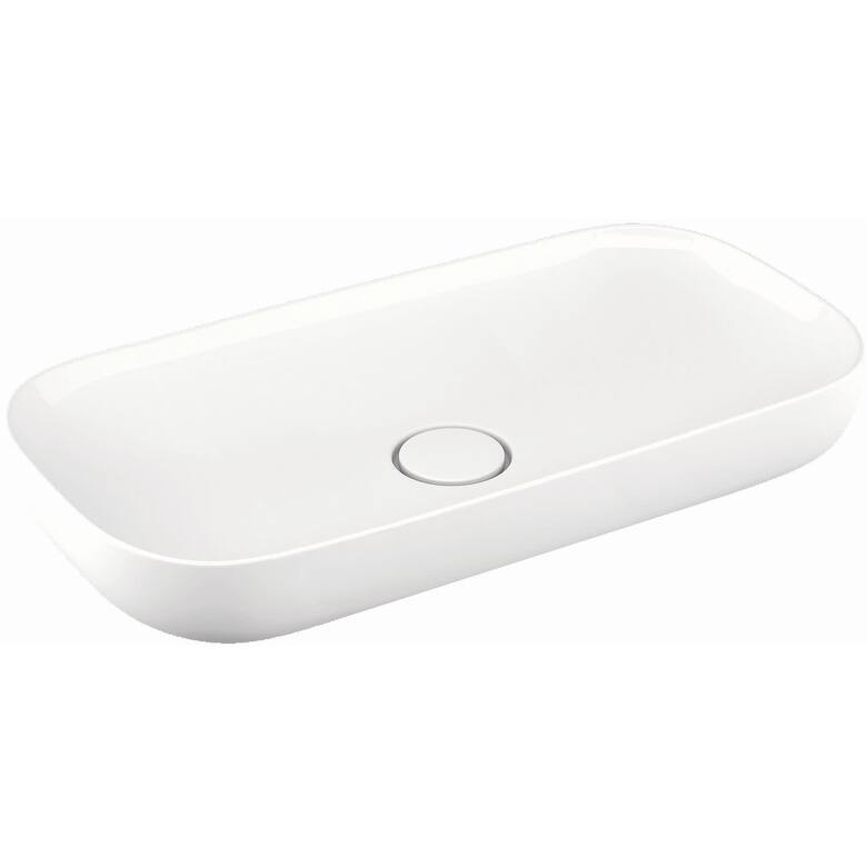 WS Bath Collections Vision 35-2/5" Ceramic Vessel Bathroom Sink - Gloss White