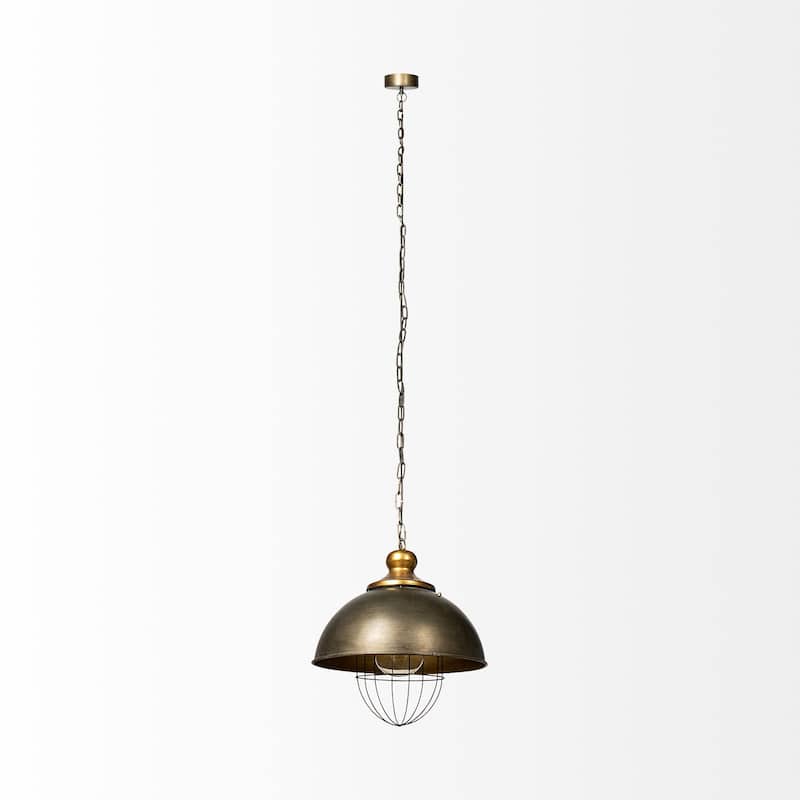 Dawson II Gold Metal Pendant Light - 16"W x 16"D x 17"H