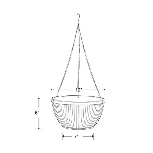 Southern Patio Westlake Blumenampel – Verzinkter Hängekübel Mit Vintage-Look, 30,5 Cm, Silber