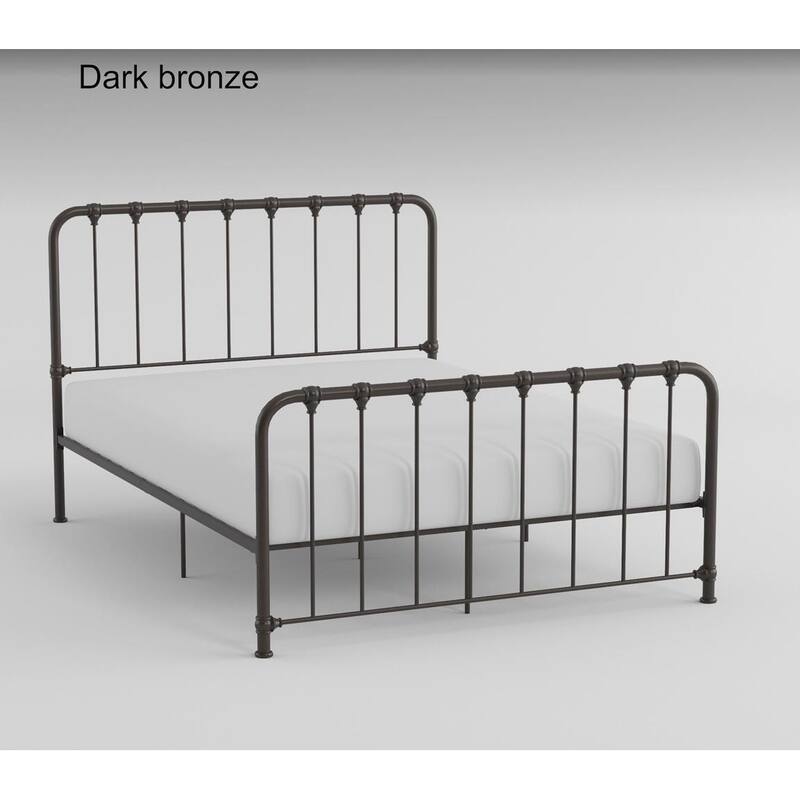 Metal Bed Dark Bronze Finish Twin Platform Bed 1pc
