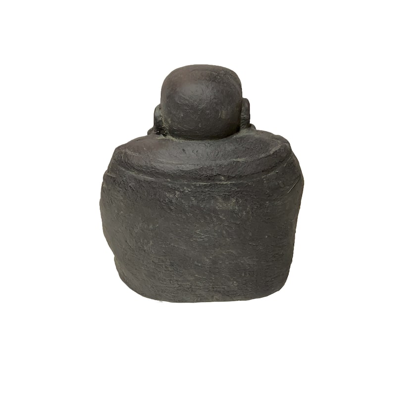 16.5" religious smiling sitting buddha outdoor statue garden