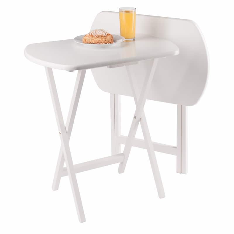 2pc Oversized Rectangular Snack Tables - 25.5" - White
