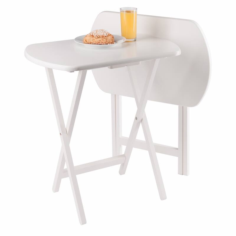 Corbett Oversized Snack Table set of 2 White Finish