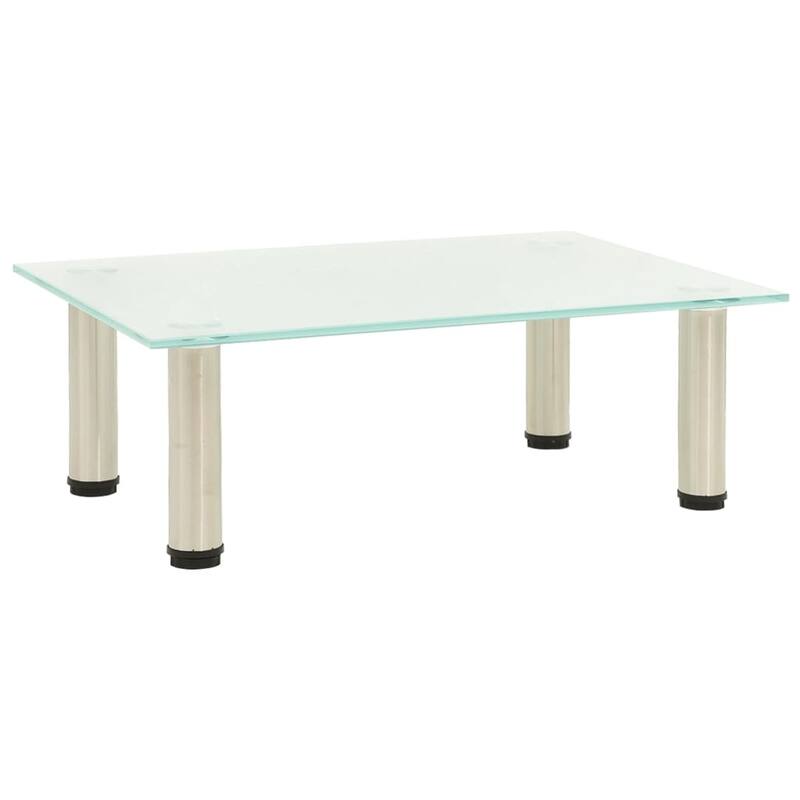 vidaXL TV Stand Entertainment Center HiFi Media Unit Furniture Tempered Glass - 15.7" x 13.8" x 6.7" - Frosted