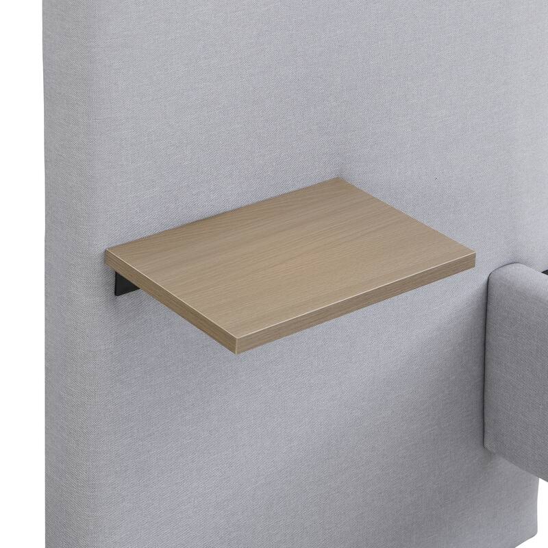Wingback Headboard Platform Bed with Recessed Light