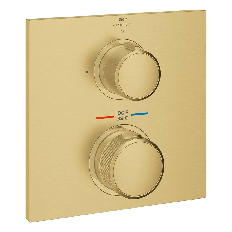 Grohe 29 178 1 Allure New Two Function Thermostatic Valve Trim Only - Brushed Cool Sunrise