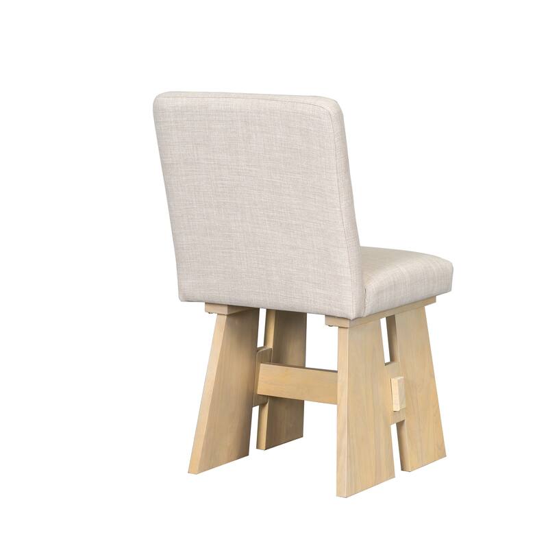Modern 7-Piece Counter Height Kitchen Dining Table Set with 6 Upholstered Backrest Dining Chairs for Dining Room, Kitchen