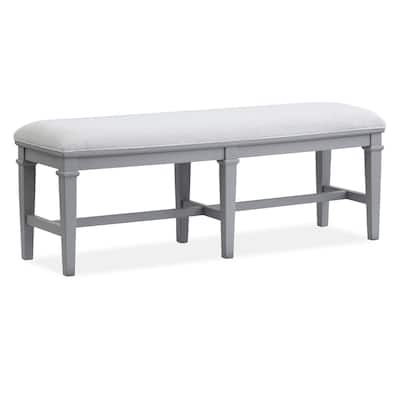 Magnussen Home Charleston Harbor Gray Upholstered Bench - 54''W x 16''D x 19''H