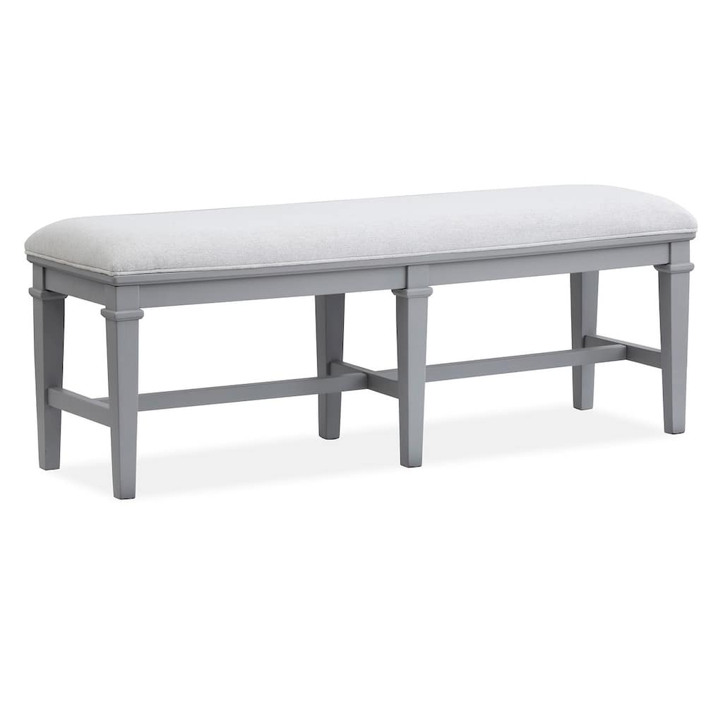 Magnussen Home Charleston Harbor Gray Upholstered Bench - 54''W x 16''D x 19''H