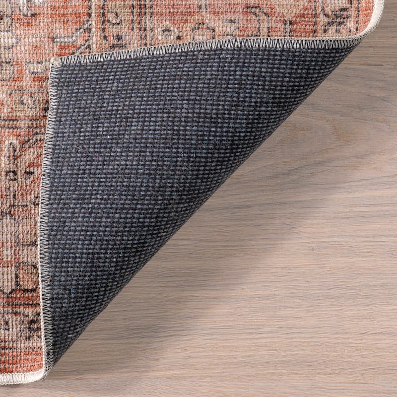 Nuloom Evalina SpinClean Traditional Cotton Machine Washable Area Rug