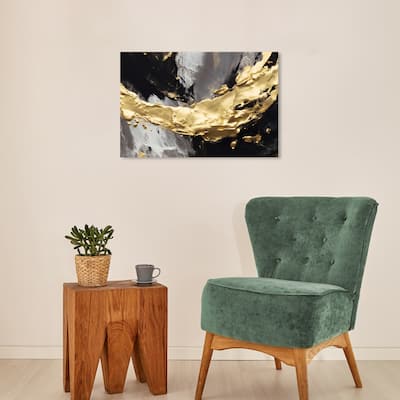 Wynwood Studio Abstract Coal Treasures Gold and Modern & Contemporary Wall Art Canvas Print
