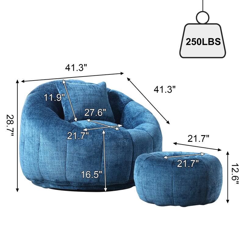 Bean Bag Chairs With Ottoman for Living Room