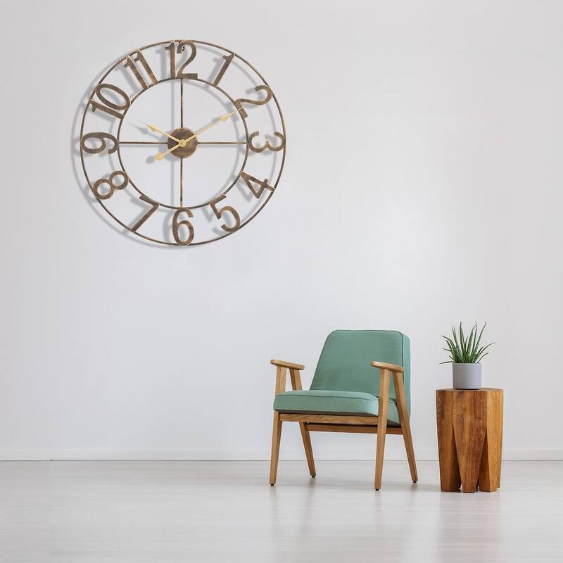 Sorbus Large Wall Clock 32" - Battery Operated Analog Large Clock (Black)