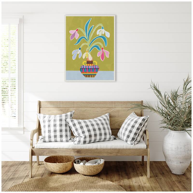 Kate and Laurel Sylvie Snowdrops the January Birth Flower Framed Canvas by Rachel Lee