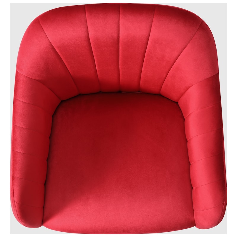 Farrah Velvet Tufted Adjustable Height Swivel Office Vanity Chair with Gold Base