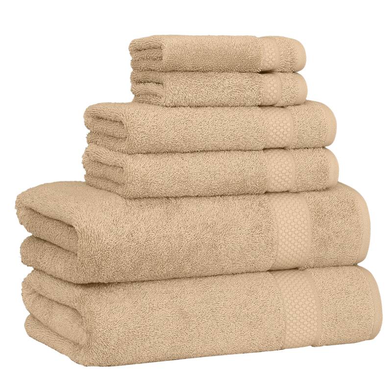 Authentic Hotel and Spa 100% Aeagean Long Staple Turkish Cotton STARLIGHT Terry 6 Piece Towel Set