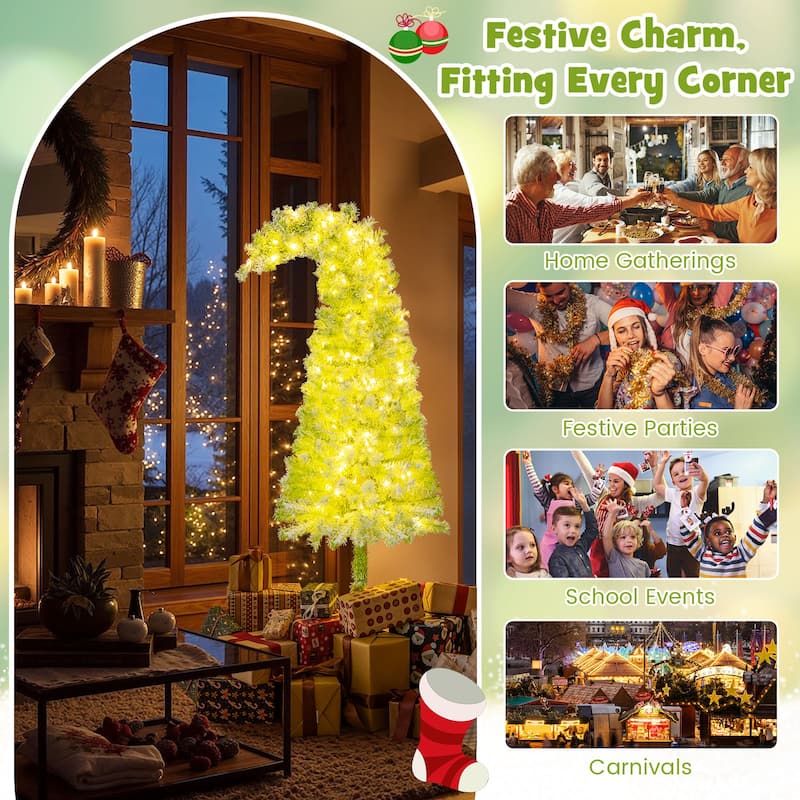 Costway 5/6/7 FT Bendable Christmas Tree with Bendable Top, 290 Branch - See Details