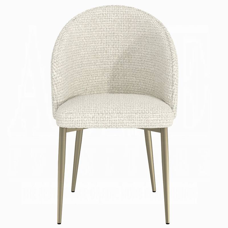 Geru Dining Side Chair Set of 2, Padded Curved Back Contemporary White