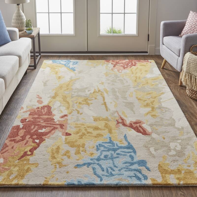 Xuboz Abstract Stain Resistant Area Rug By HomeRoots - 4' x 6'