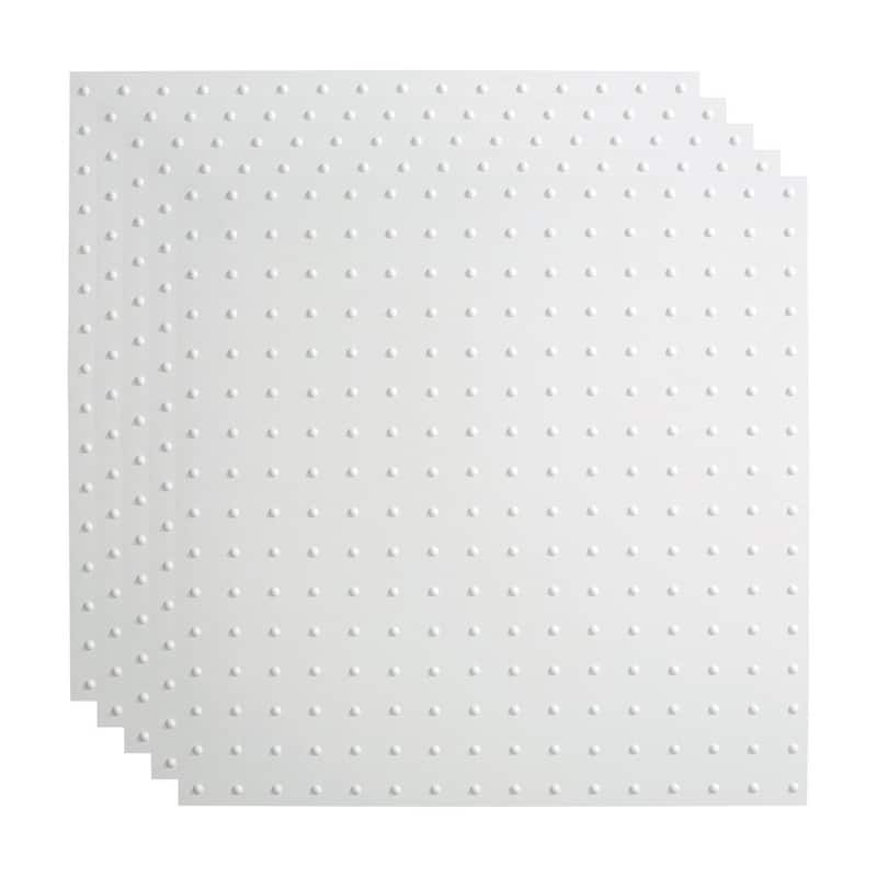 FASÄDE Minidome Decorative Vinyl 2ft x 2ft Lay in Ceiling Panel in Gloss White (5 Pack) - 5 Pack - Gloss White