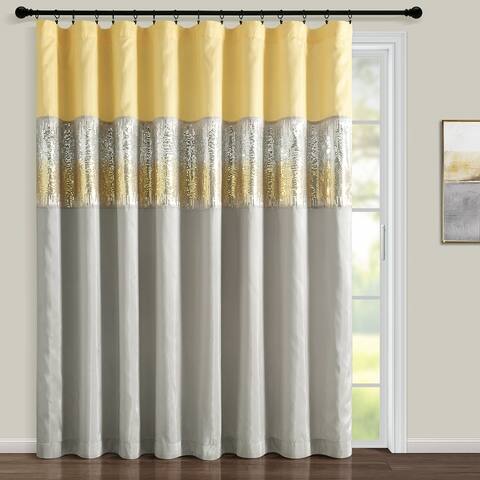 Silver Orchid Page Two-tone Faux Silk Single Curtain Panel
