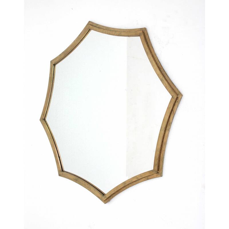 HomeRoots 33" Gold Octagon Metal Framed Accent Mirror - 40