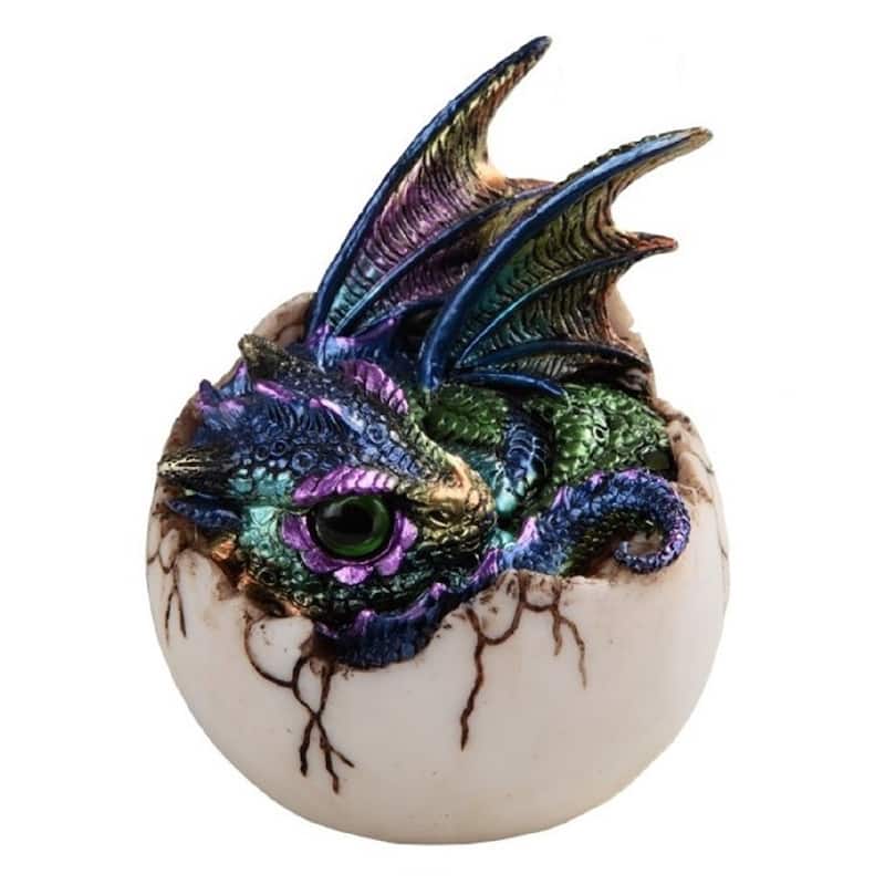 Q-Max 4"H Purple Dragon Baby in Egg Fantasy Decoration Figurine