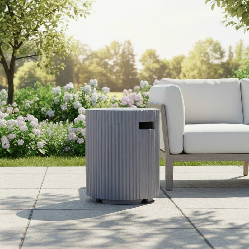 Christopher Knight Home - Lecce 17x19.9" Outdoor MgO Propane Tank Holder/Side Table for Multiple Use