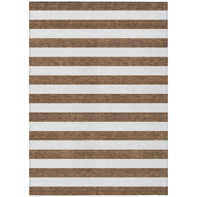 Almosi Stripe Weather Resistant Blended Style Outdoor Rug