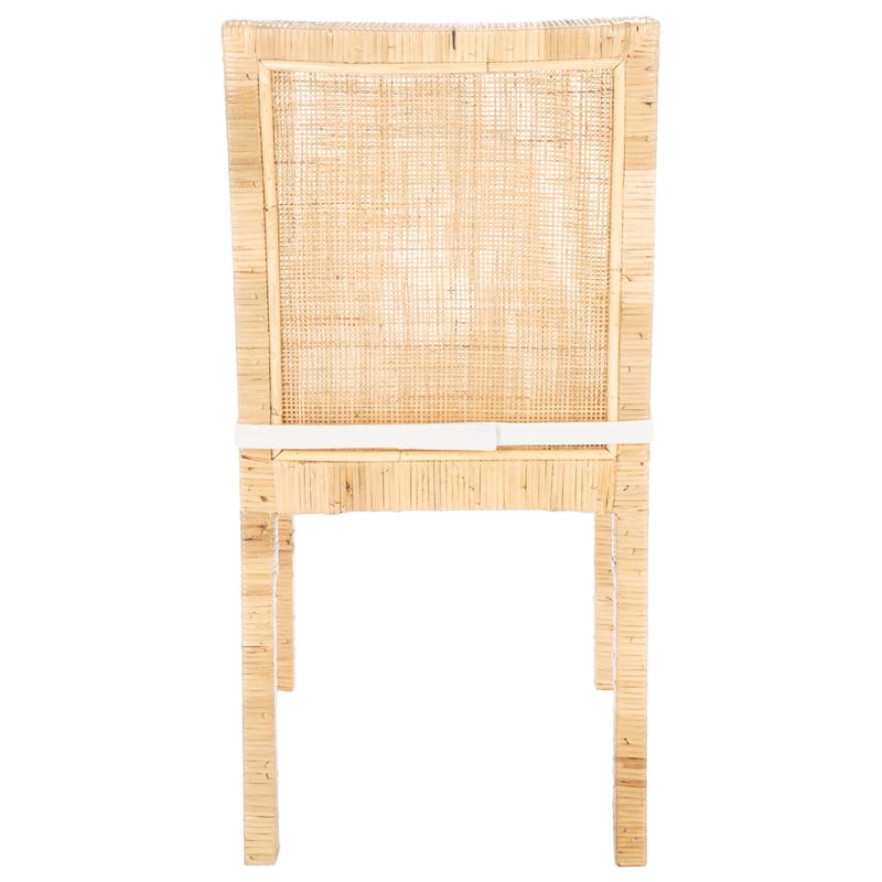 SAFAVIEH Jessye Cane Dining Room Chair with Cushion (Set of 2) - 21.7" W x 18.1" L x 38.6" H - 22"W x 18"D x 35"H
