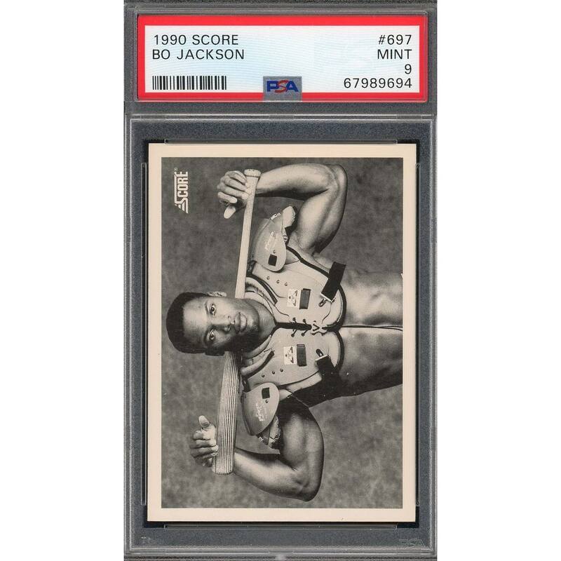 Bo Jackson 1990 Score Bat on Shoulders Baseball Card #697 Graded PSA 9 - 8'6" x 11'6"