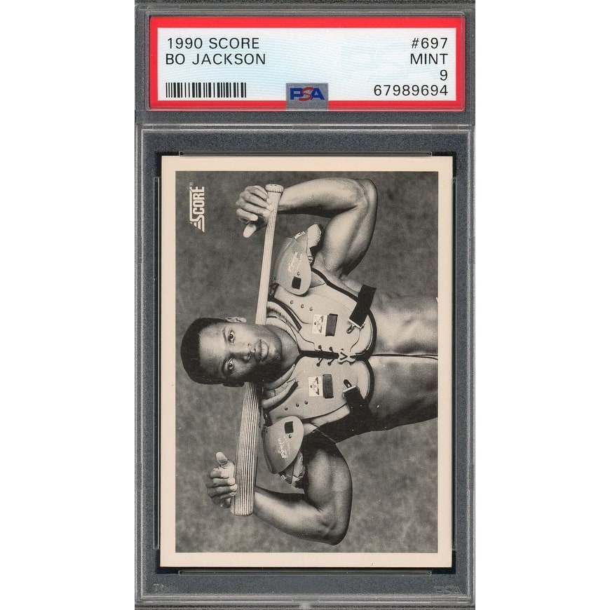 Bo Jackson 1990 Score Bat on Shoulders Baseball Card #697 Graded PSA 9 - 8'6" x 11'6"