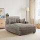 preview thumbnail 74 of 174, 41" W Plush Corduroy Chaise Lounge with Pillows