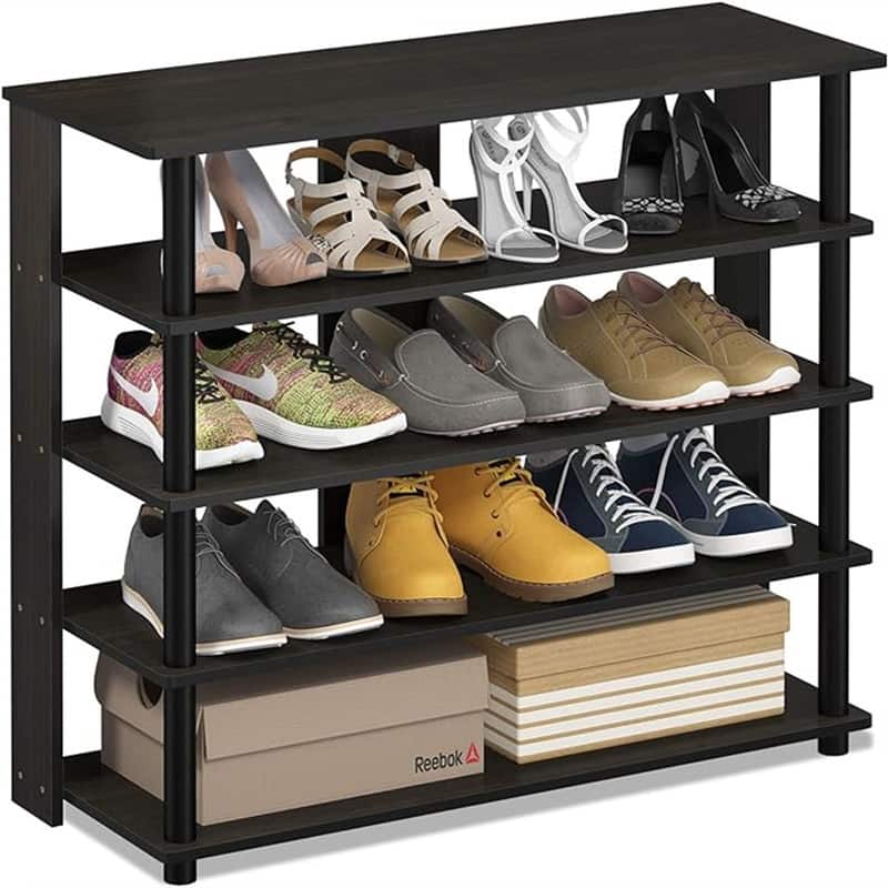 Turn-N-Tube 5 Tier Wide Shoe Rack - 29.45"D x 31.5"W x 11.8"H - Espresso