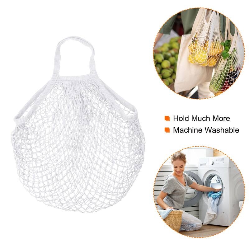 Cotton Mesh Bag, 15x13.8" Mesh Net String Grocery Bags, 2Pcs