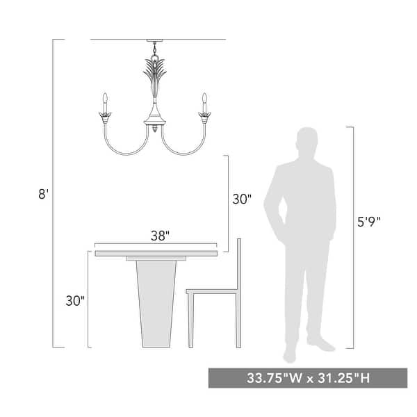 Golden Lighting 0846-6 Lillianne 6 Light 34" Wide Taper Candle