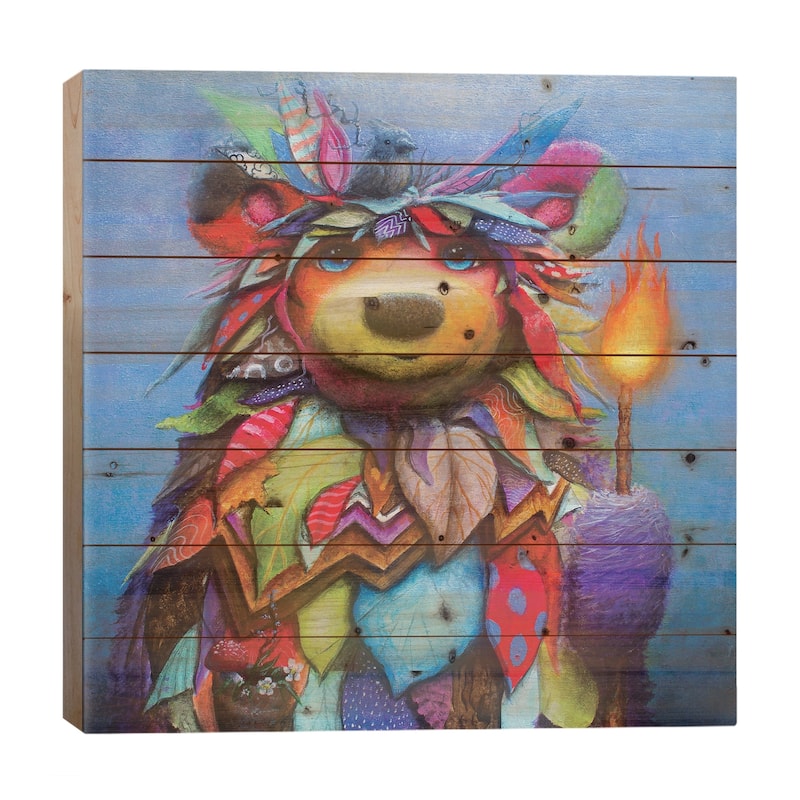 Guardian Print On Wood by Scott Mills - Multi-Color - 26x26x1.5