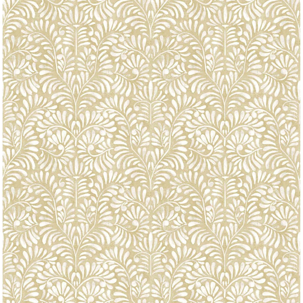 A-Street Prints Elma Honey Fiddlehead Wallpaper