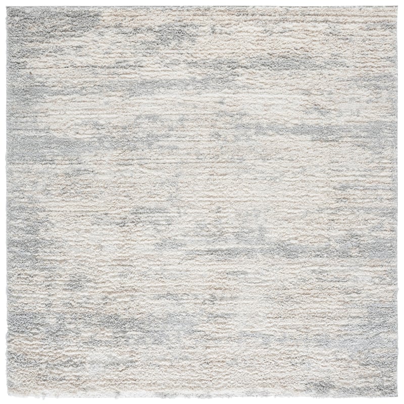 SAFAVIEH Gemma Shag Nafije Plush Thick Rug - 6'7" Square - Ivory/Beige Grey