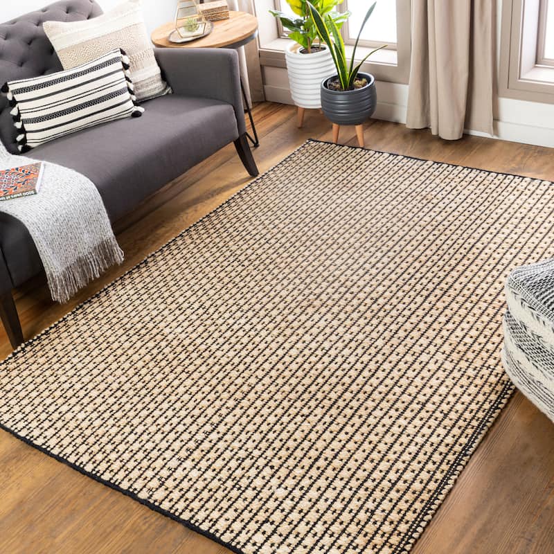 Livabliss Casual Jasmine Dots Area Rug - 2' x 3' - Black/Beige