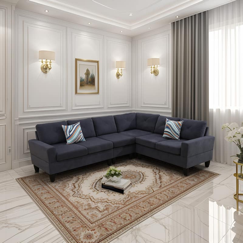 Contemporary 4-Piece L-Shaped Sectional Sofa Set