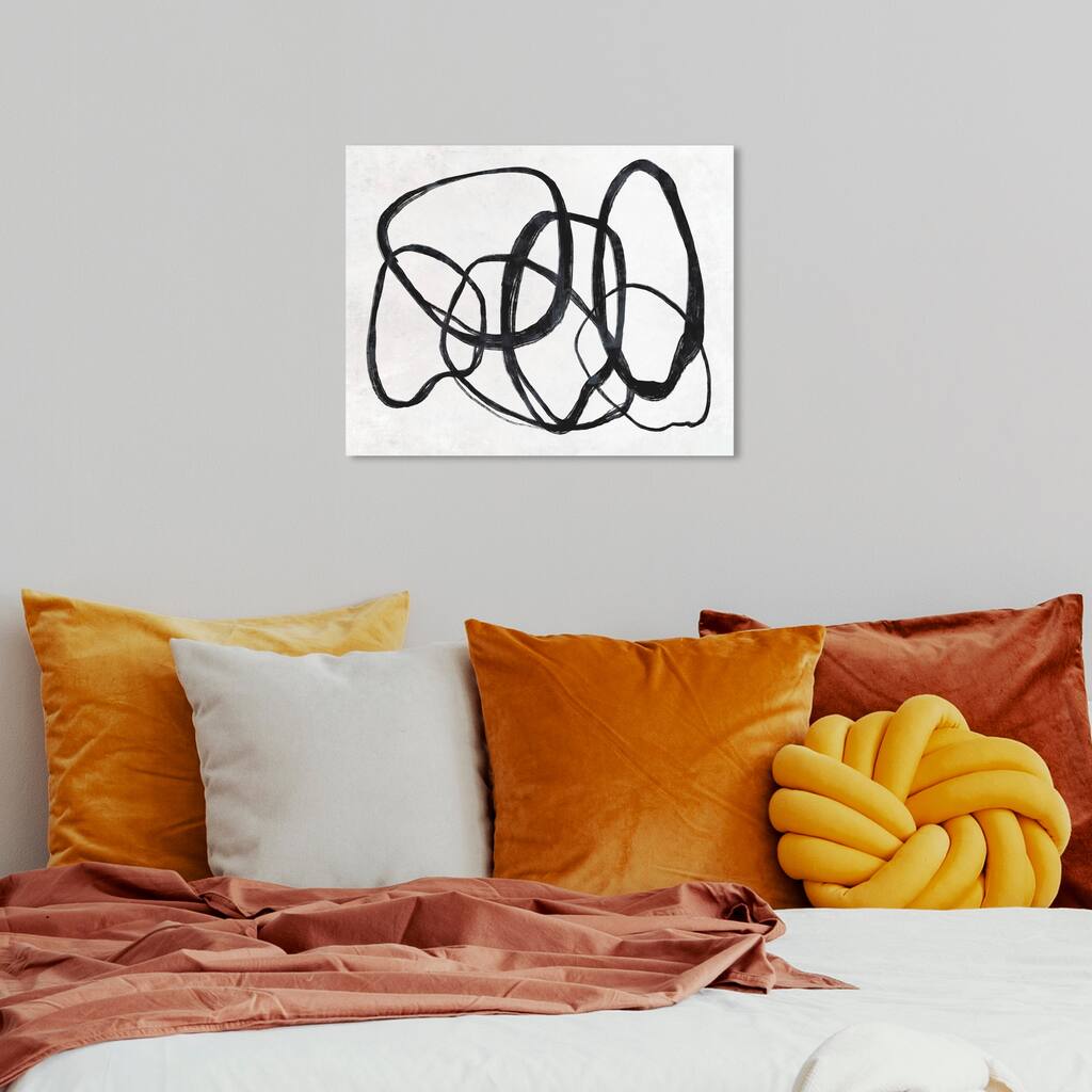 Wynwood Studio Canvas Abstract Tangled II Black and Modern & Contemporary Wall Art Canvas Print