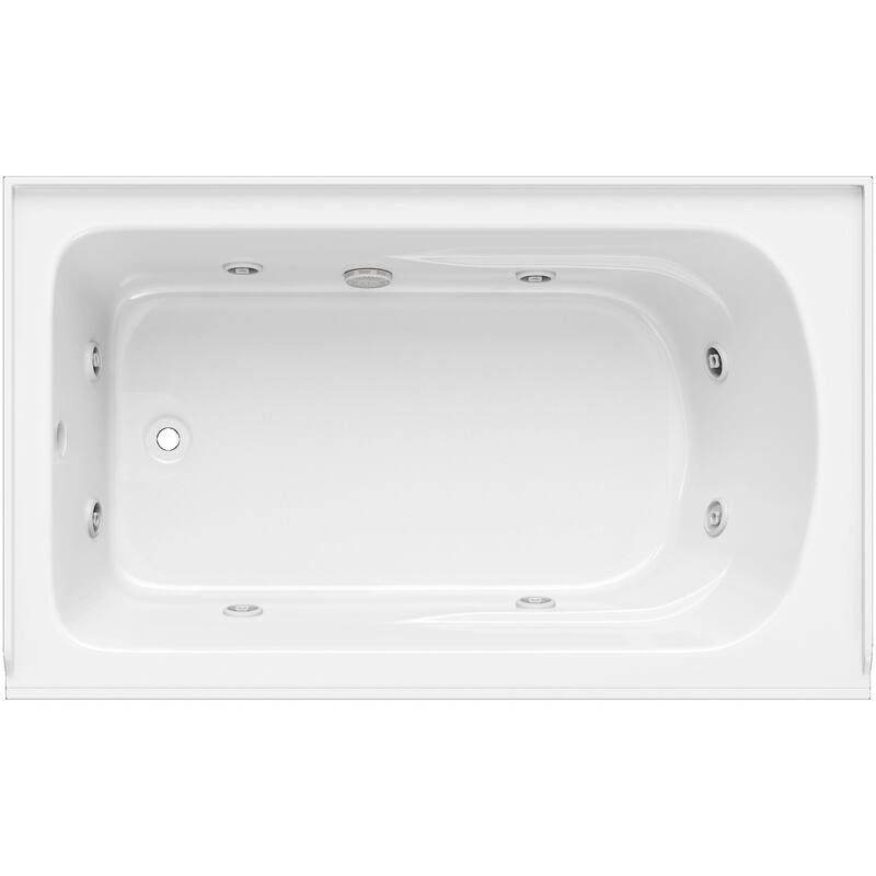 PROFLO Hillsboro Three Wall Alcove Acrylic Whirlpool Tub with Left