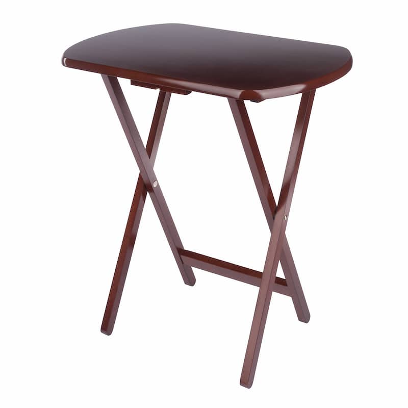 2pc Oversized Rectangular Snack Tables - 25.5" - Walnut Brown