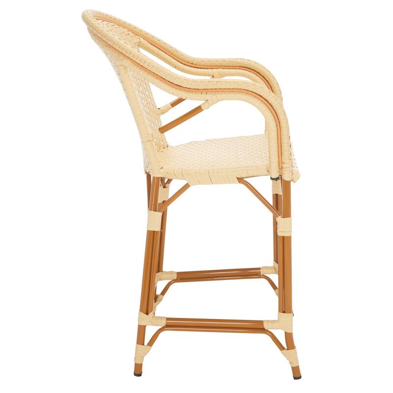 SAFAVIEH Charlize Outdoor Bistro 26-inch Counter Stool with Arms - 23Wx26Dx43H