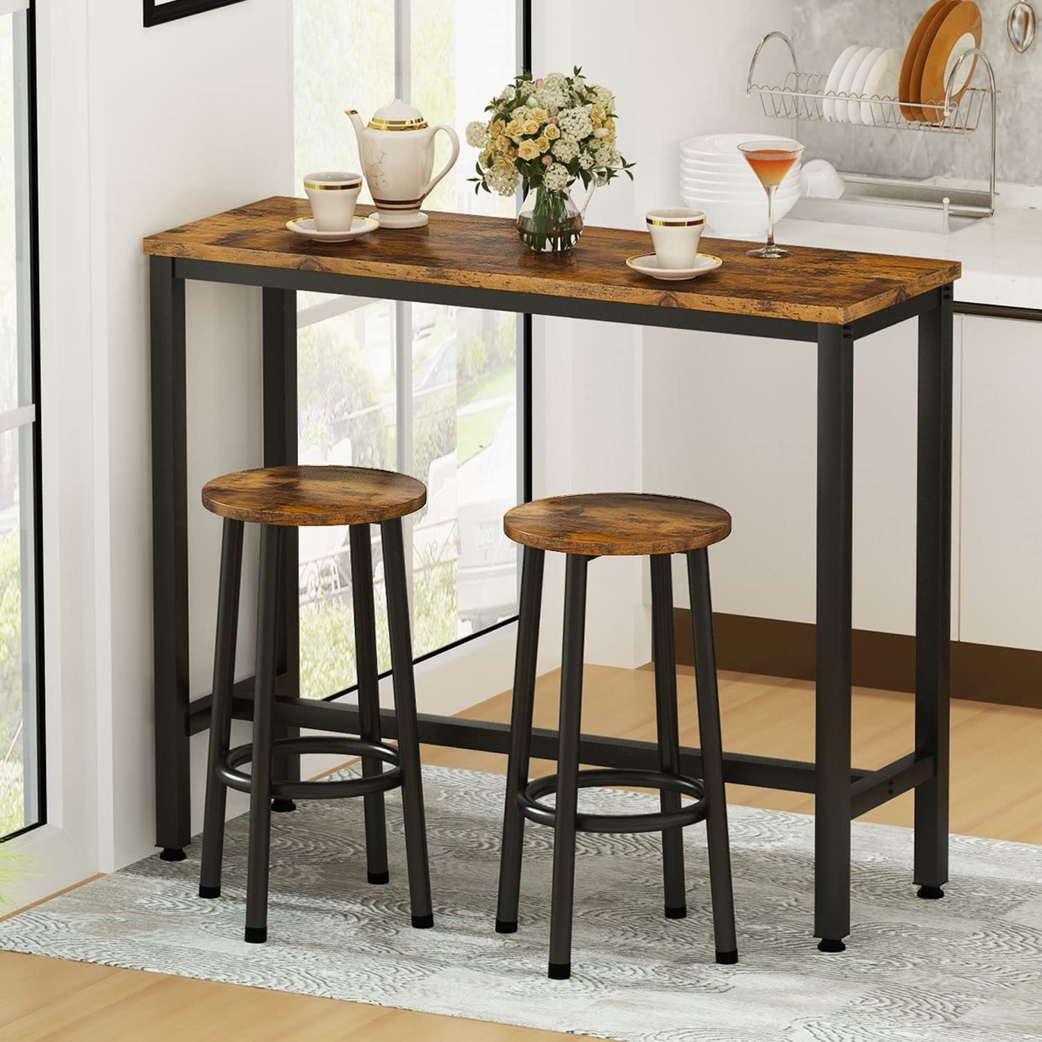 Industrial high cheap table and stools