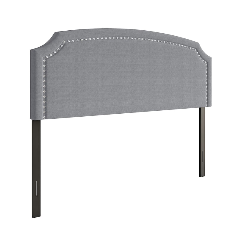 Cora Upholstered Clipped-corner Headboard w/ Nailhead Trim
